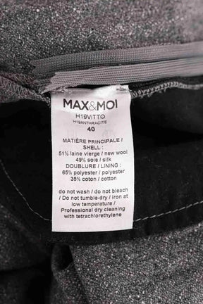 Pantalon droit Max & Moi Gris en Laine