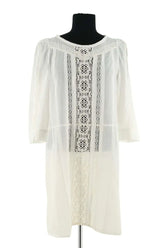 Robe Maje Blanc en Coton, taille M - Seconde Main