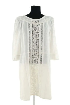 Robe Maje Blanc en Coton, taille M - Seconde Main
