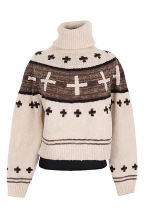 Pull Ralph Lauren Naiomi Glasses Blanc en Laine, taille S - Seconde Main