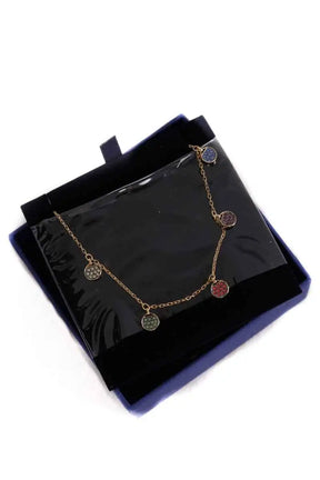 Collier Swarovski Doré en Acier