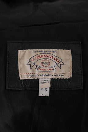 Manteau Armani Jeans Noir en Cuir