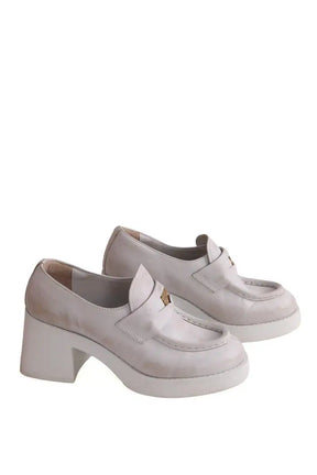Mocassins Miu Miu Blanc sale Blanc en Cuir