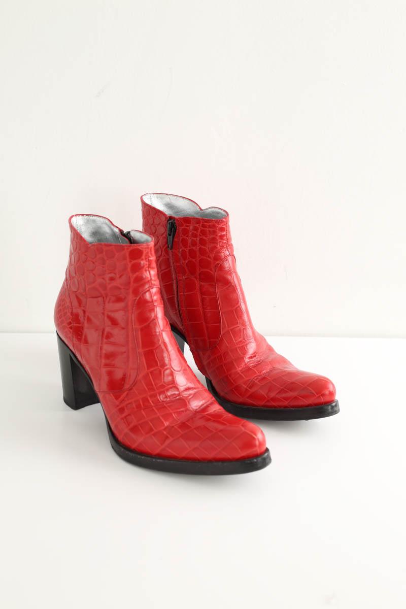 Boots motardes Free Lance  Rouge