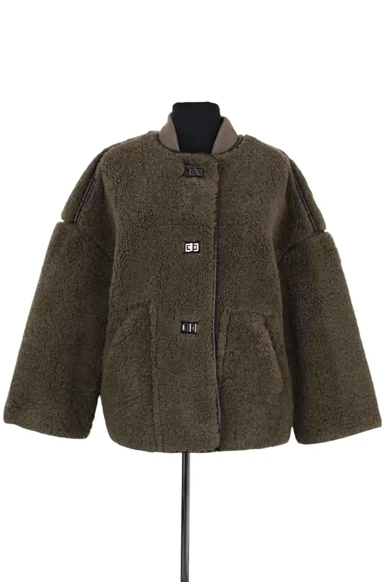 Manteau Ba&Sh Kaki en Synthétique, taille XS - Seconde Main
