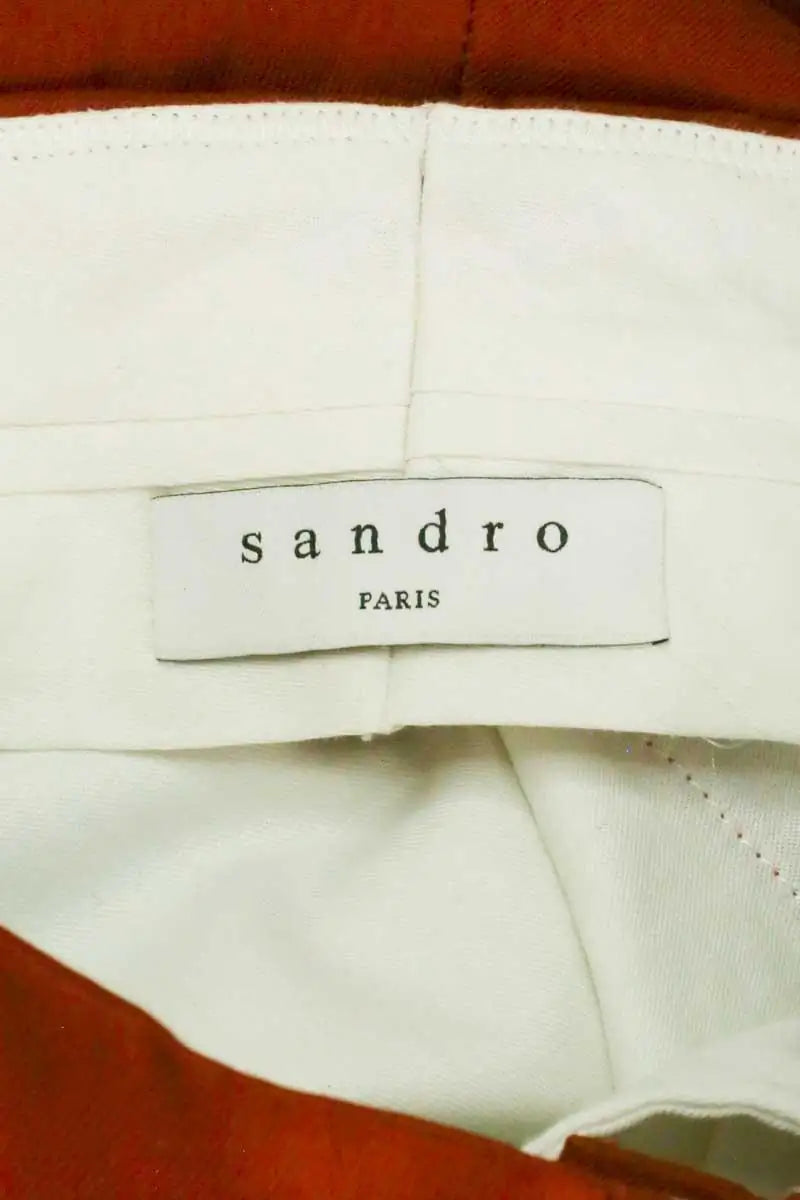 Pantalon Sandro Rouge en Coton