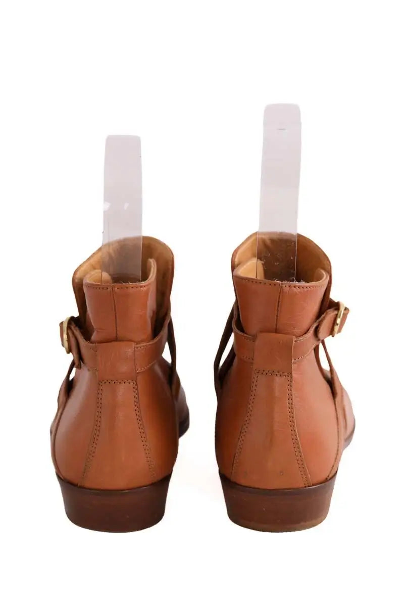 Boots à boucles Sézane Camel en Cuir