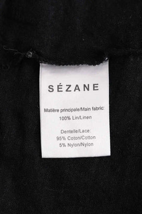 Top Sézane Noir en Coton
