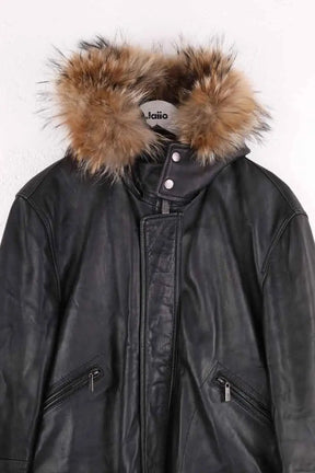 Manteau Azzaro Noir en Cuir