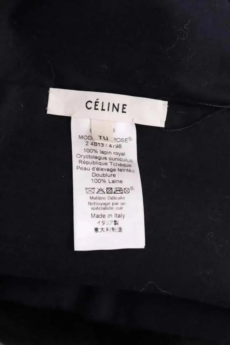 Foulard Celine Noir en Fourrure