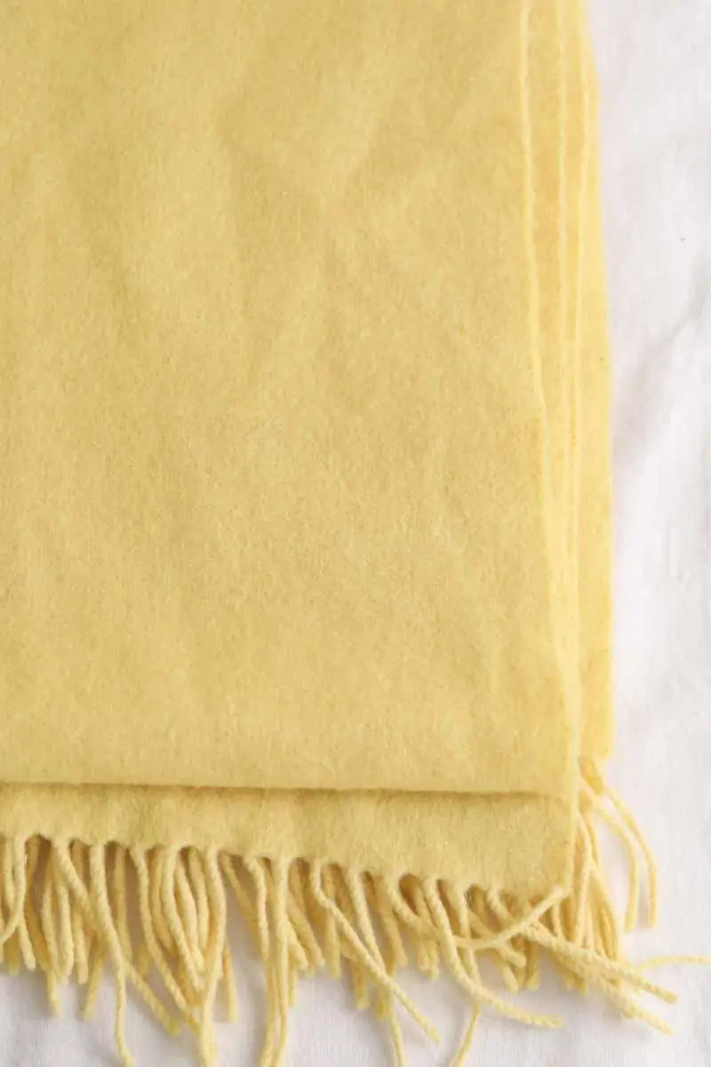 Foulard Hermès Jaune en Laine