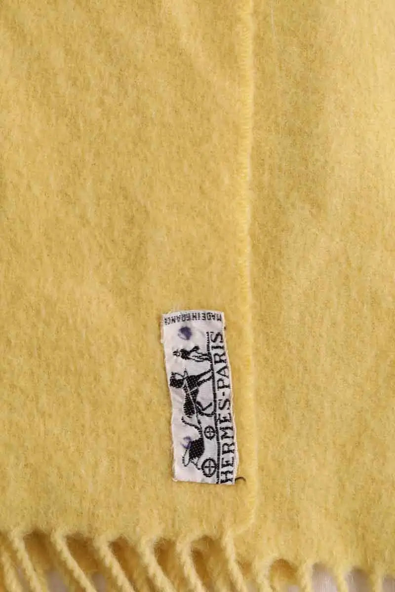 Foulard Hermès Jaune en Laine