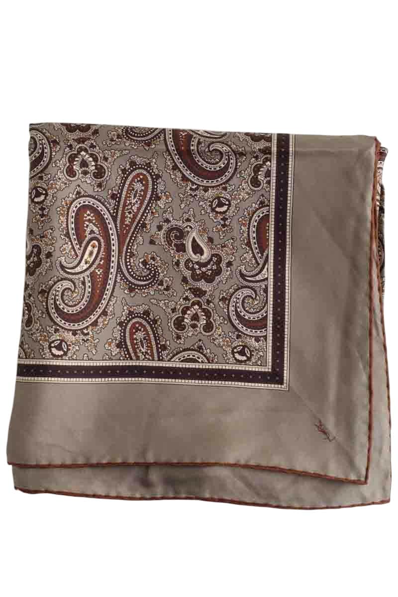 Foulard Saint Laurent Gris en Soie - Seconde Main