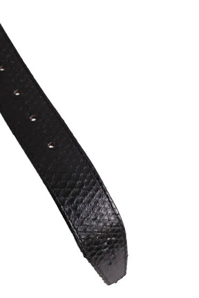 Ceinture en cuir Claris Virot Noir en Cuirs exotiques