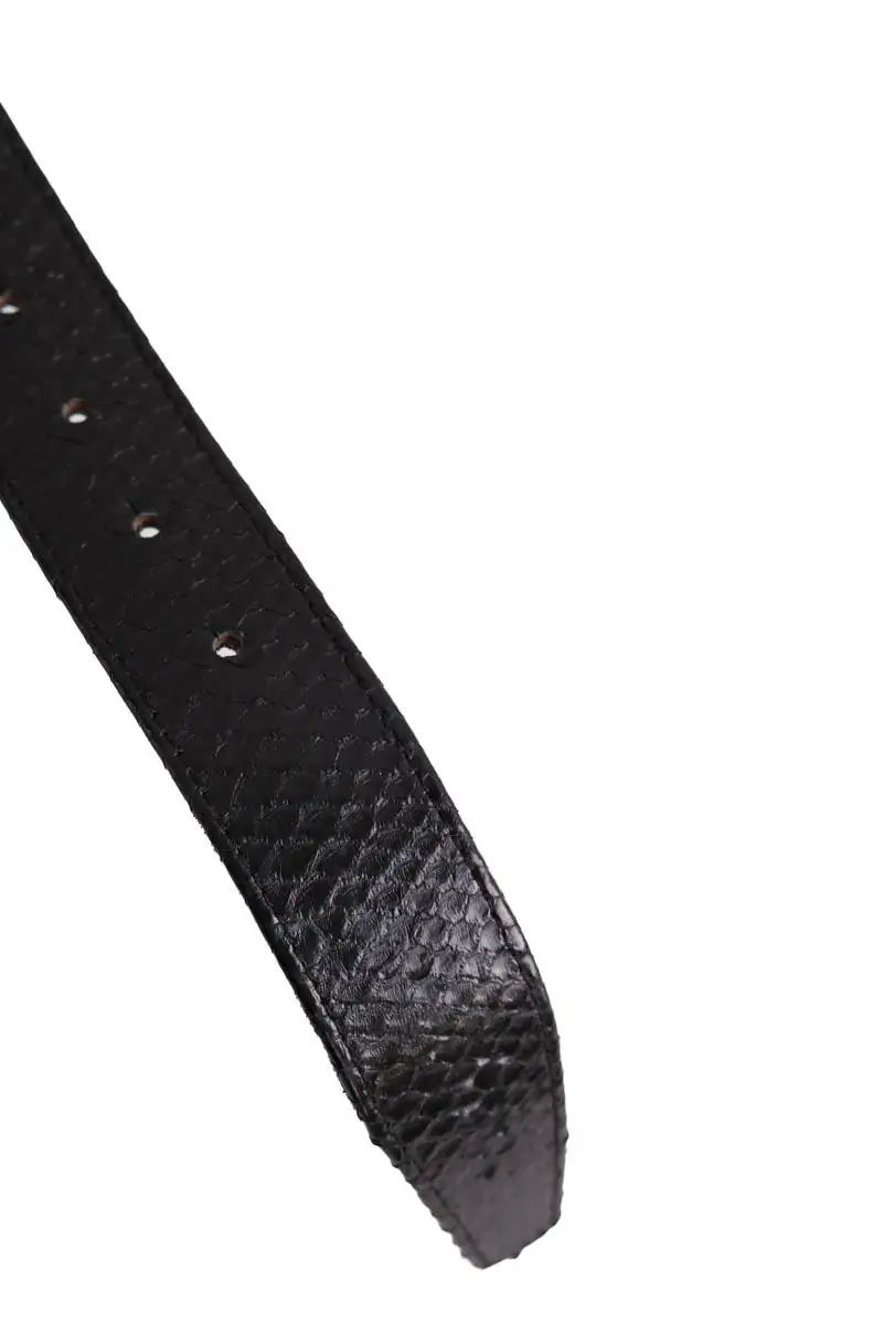 Ceinture en cuir Claris Virot Noir en Cuirs exotiques