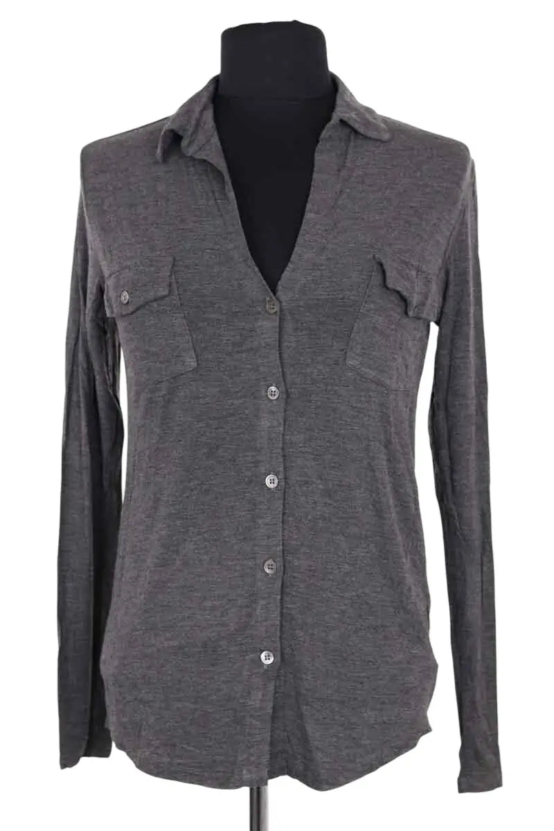 Polo Majestic Filatures Gris en Viscose, taille S - Seconde Main
