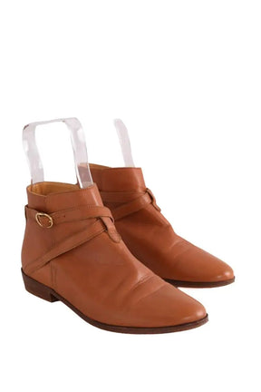 Boots à boucles Sézane Camel en Cuir