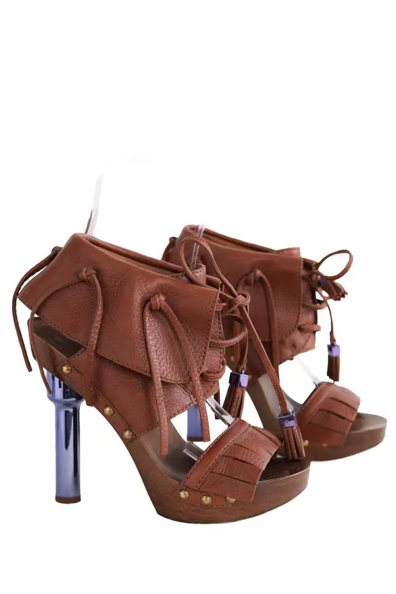 Talons Louis Vuitton Marron en Cuir