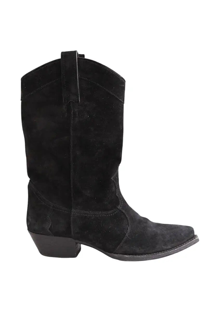 Boots western Saint Laurent Noir en Daim, taille 37 - Seconde Main