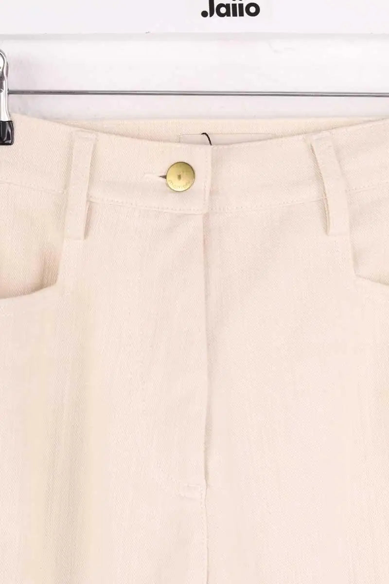 Pantalon droit Momoni Ecru en Coton