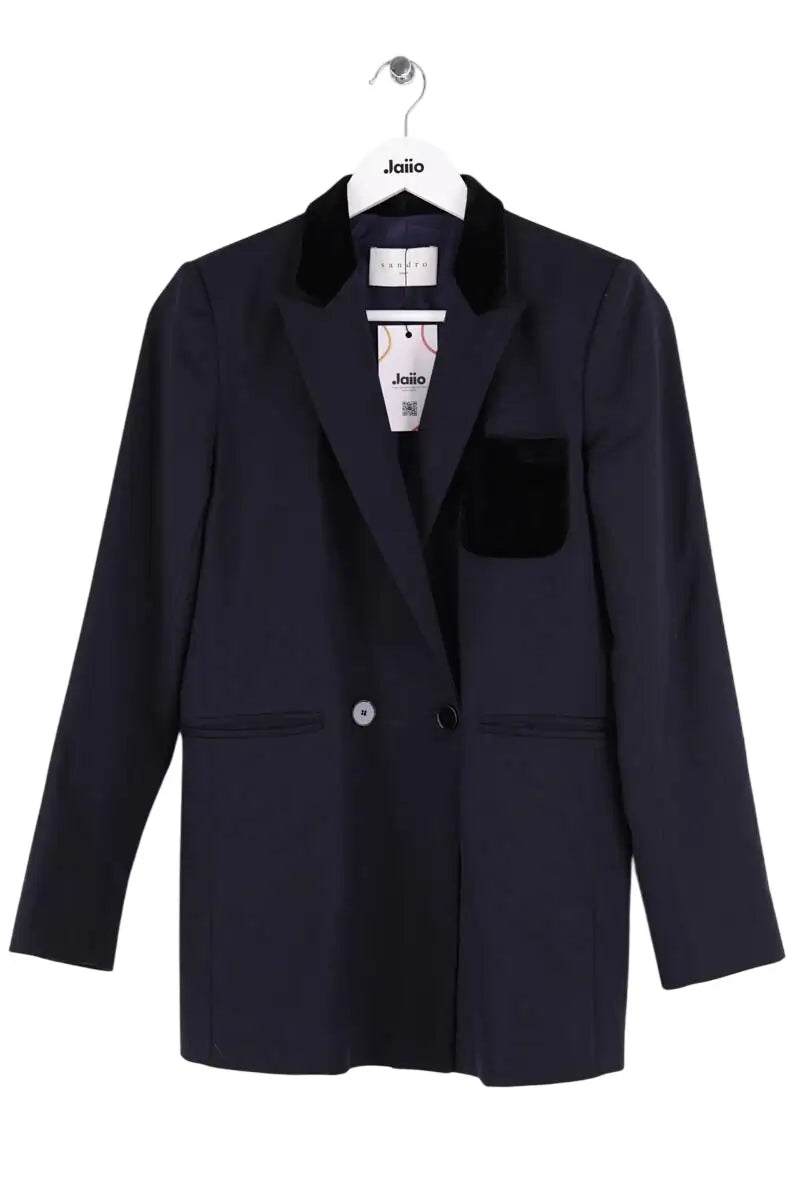Blazer Sandro Marine en Synthétique, taille S - Seconde Main