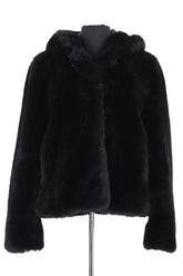 Manteau Sandro Noir en Synthétique, taille M - Seconde Main