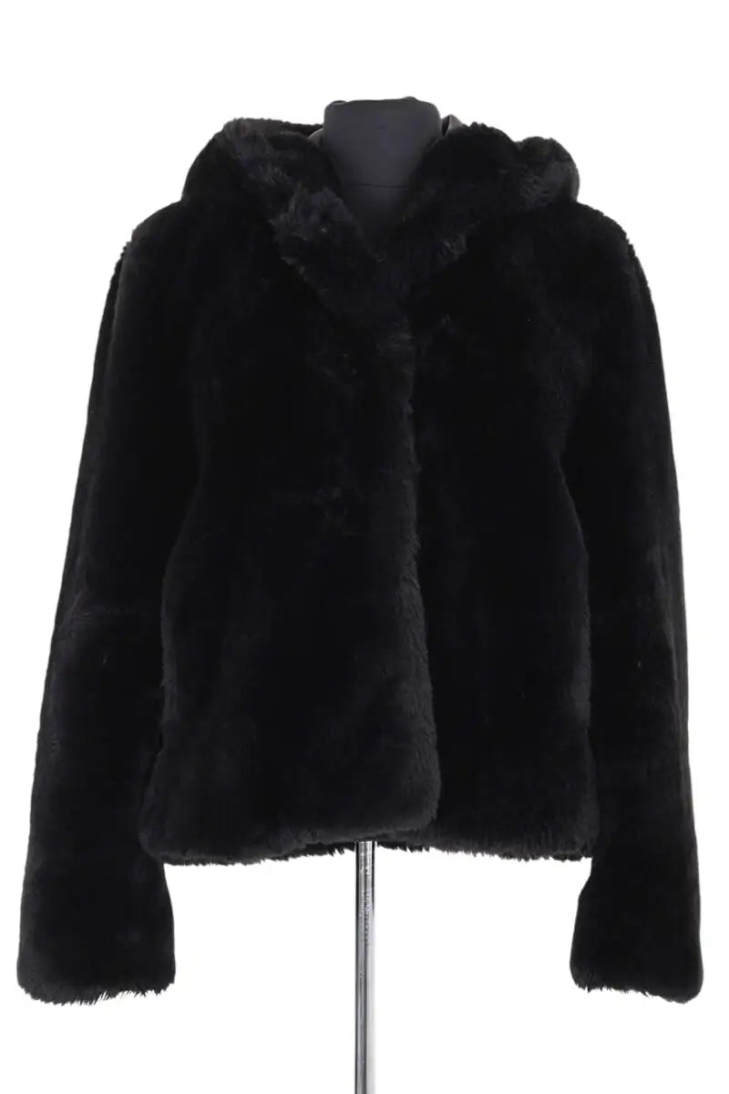 Manteau Sandro Noir en Synthétique, taille M - Seconde Main