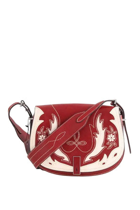 Sac à bandoulière Ralph Lauren Polo ID western saddle bag Bordeaux en Cuir - Seconde Main