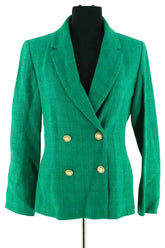 Blazer Sandro Vert en Coton, taille S - Seconde Main
