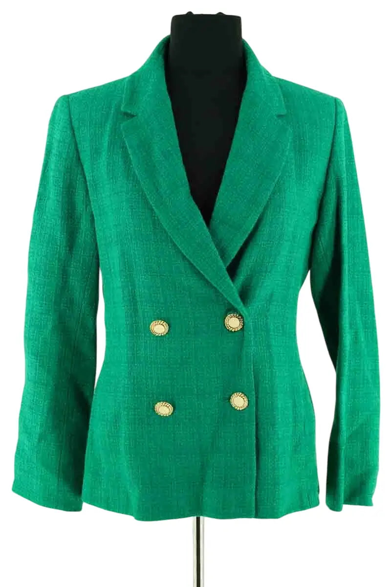 Blazer Sandro Vert en Coton, taille S - Seconde Main