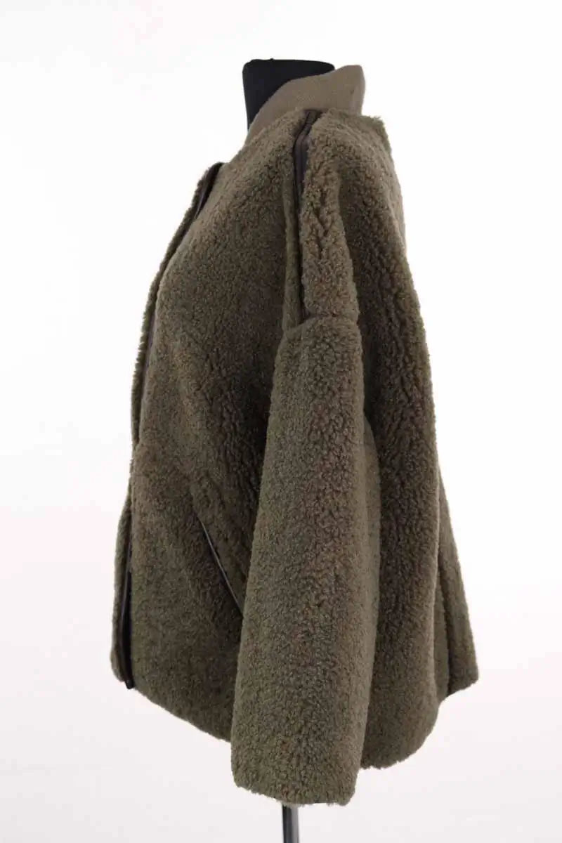 Manteau Ba&Sh Kaki en Synthétique