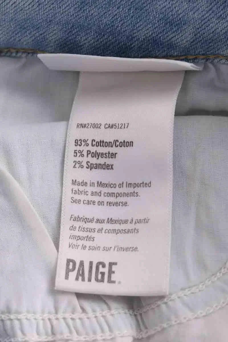 Jean droit Paige Bleu en Coton