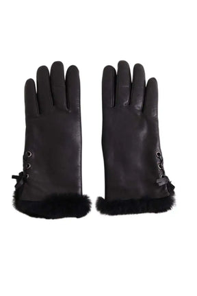 Gants Agnelle Noir en Cuir, taille M - Seconde Main