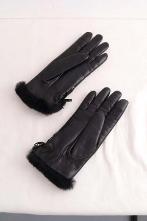 Gants Agnelle Noir en Cuir