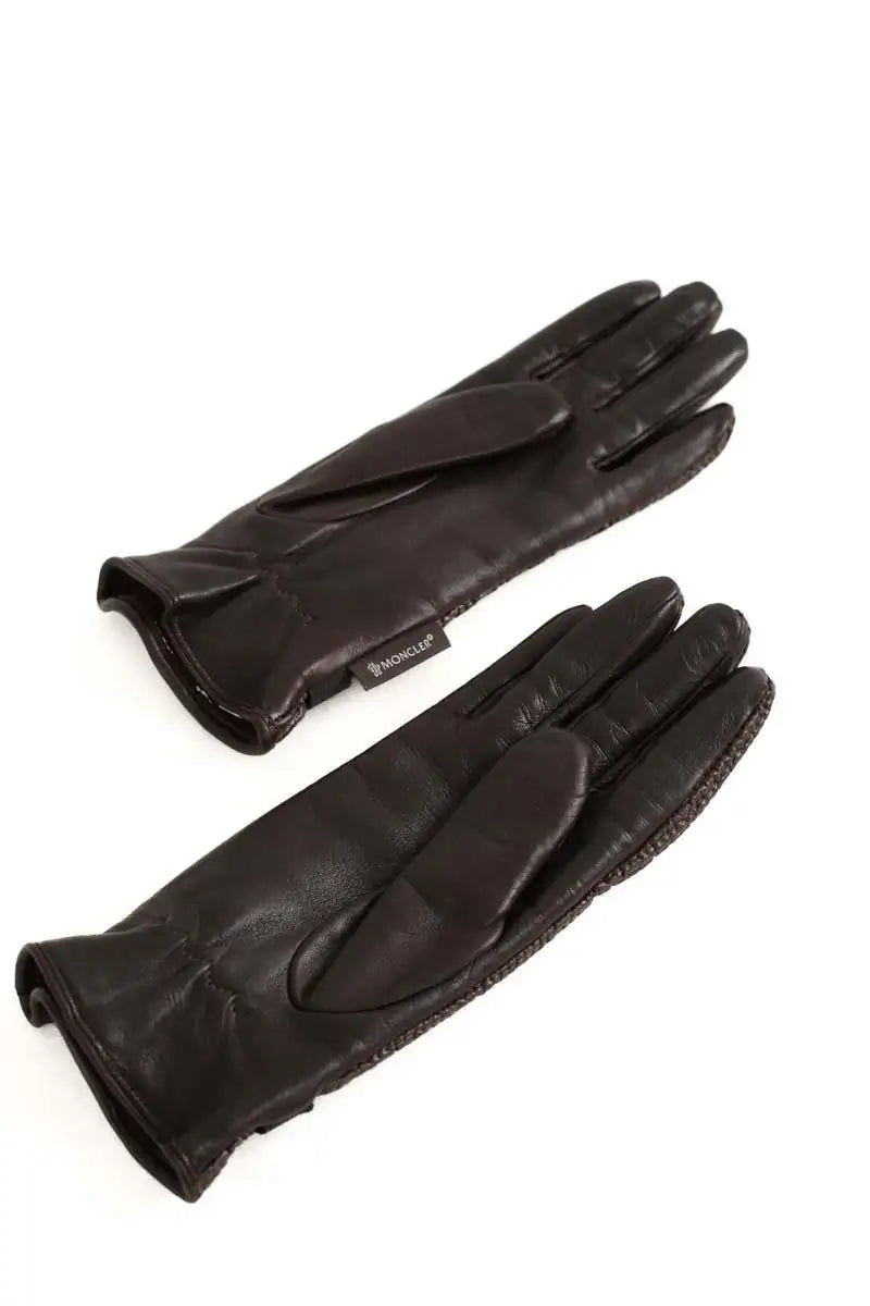 Gants Moncler Marron en Cuir