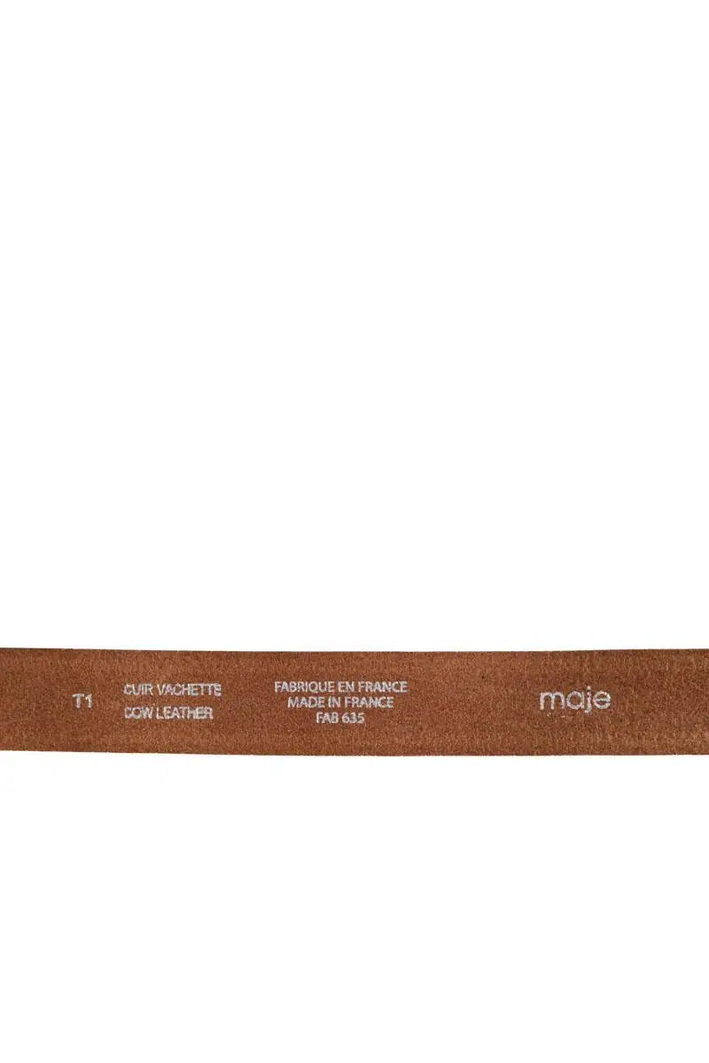 Ceinture en cuir Maje Camel en Cuir