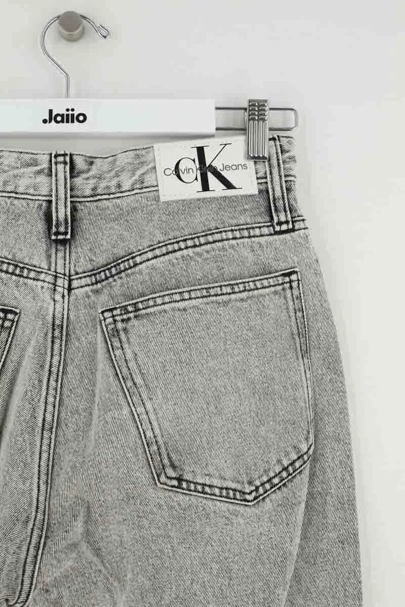 Jean droit Calvin Klein Gris en Coton