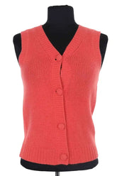 Gilet Agnès B. Orange en Cachemire, taille S - Seconde Main
