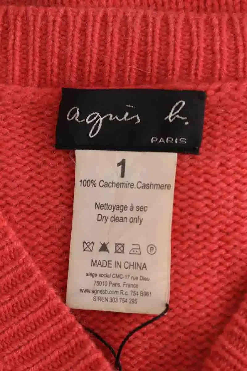 Gilet Agnès B. Orange en Cachemire