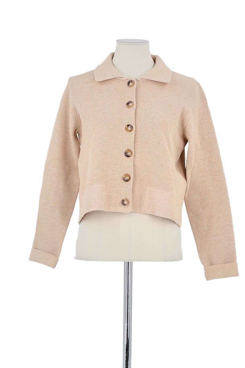 Gilet Claudie Pierlot Beige en Viscose, taille M - Seconde Main