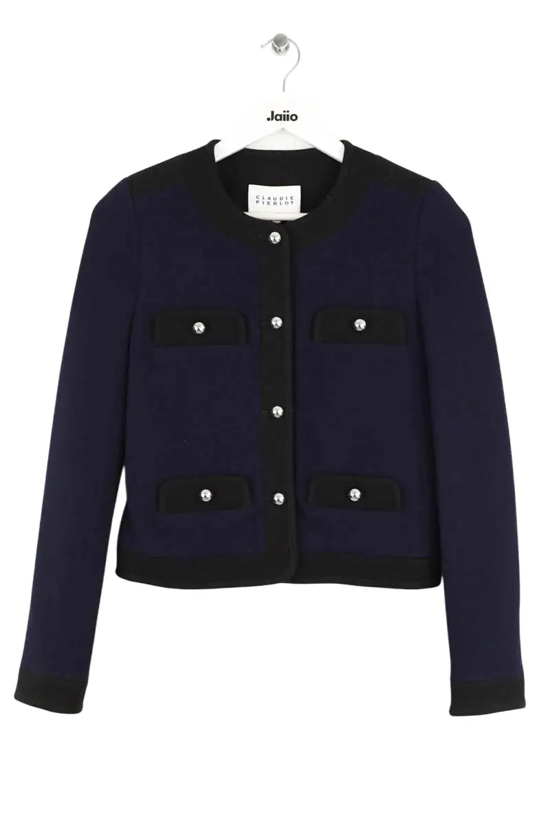 Gilet Claudie Pierlot Verlaine Bleu en Laine, taille S - Seconde Main