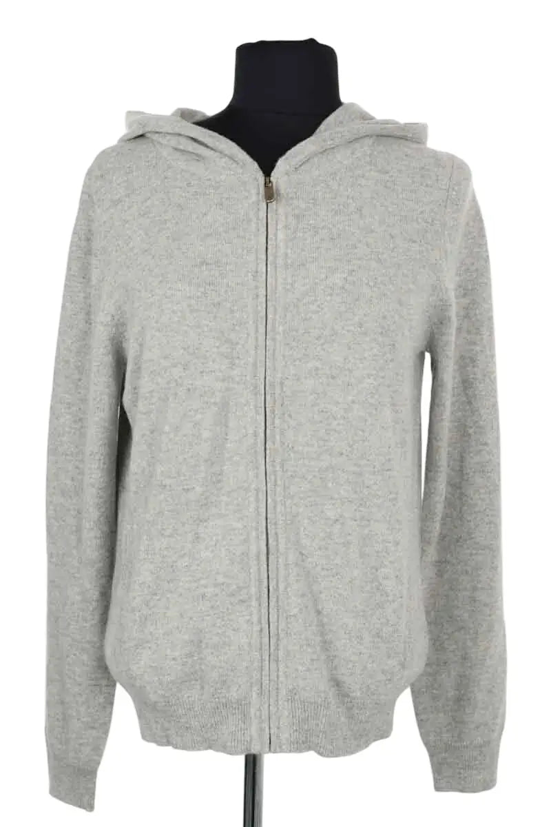 Gilet Eric Bompard Pull à capuche zippé Gris en Cachemire, taille M - Seconde Main