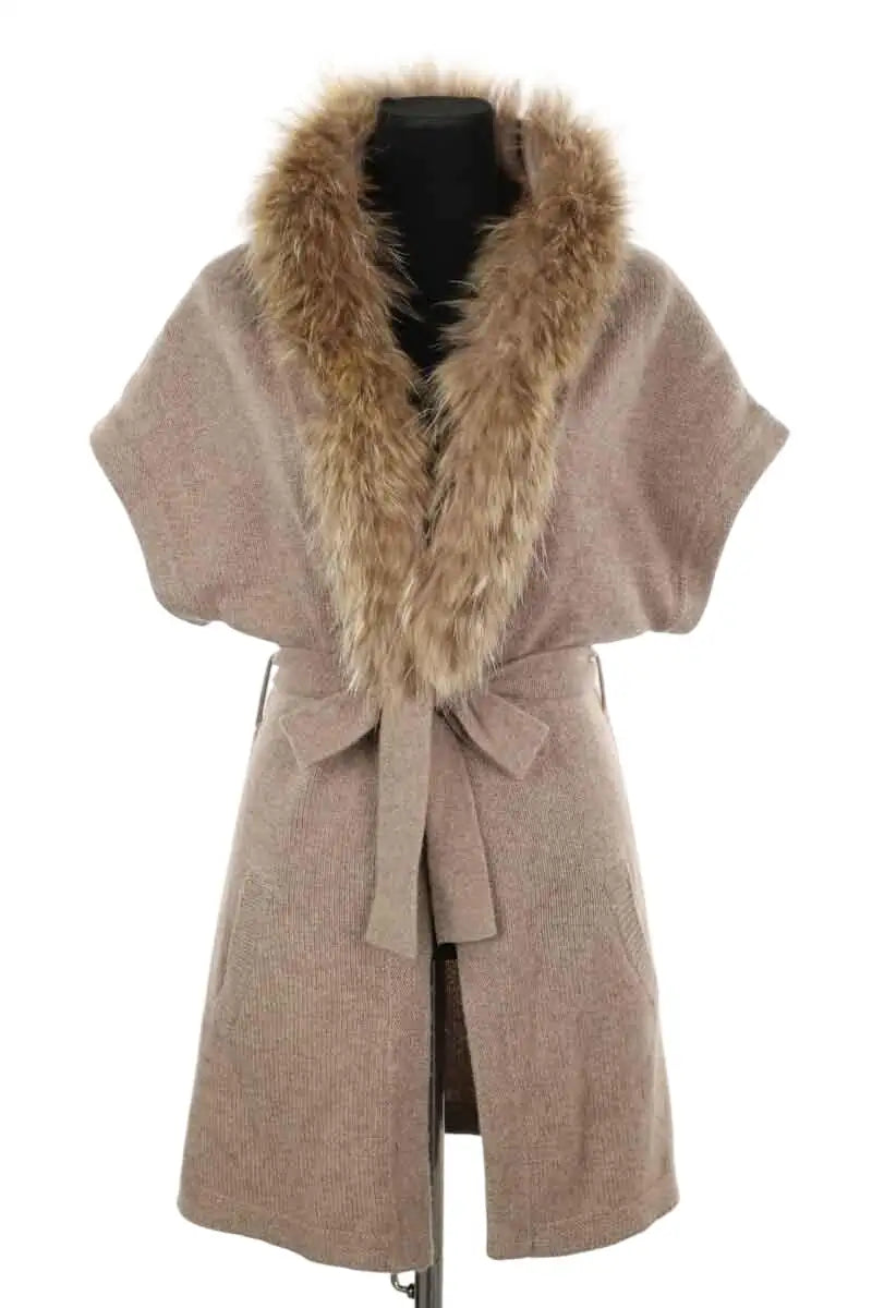 Gilet Gerard Darel Beige en Cachemire, taille S - Seconde Main