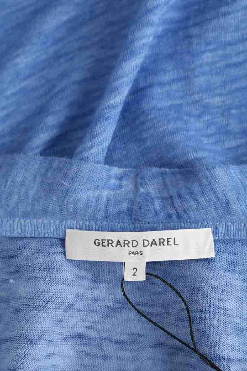 Gilet Gerard Darel Bleu en Lin
