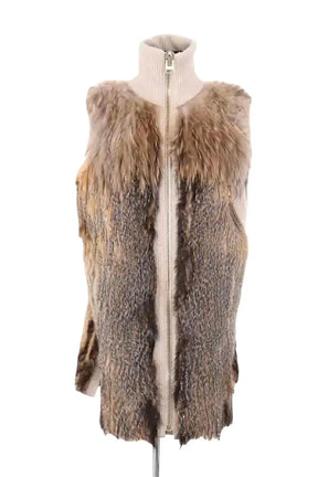 Gilet Hotel Particulier Beige en Fourrure, taille L - Seconde Main
