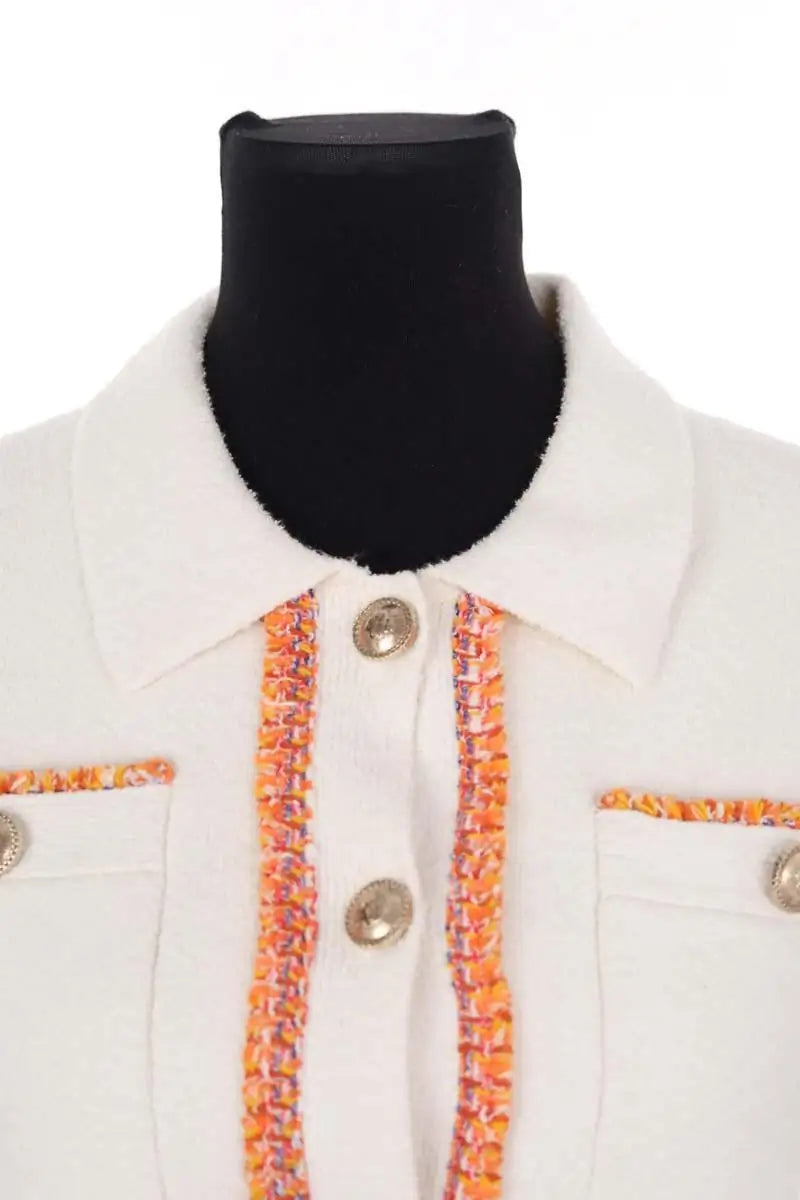 Gilet Maje Blanc en Coton