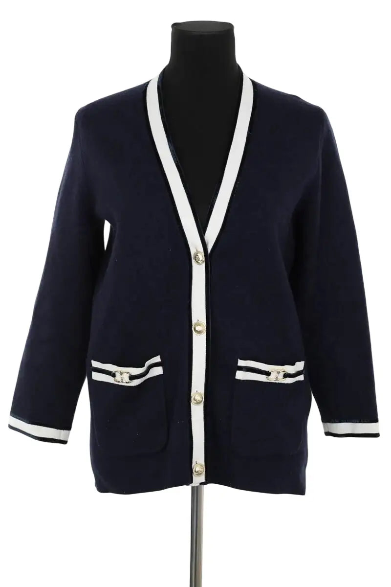 Gilet Maje Marine en Coton, taille M - Seconde Main