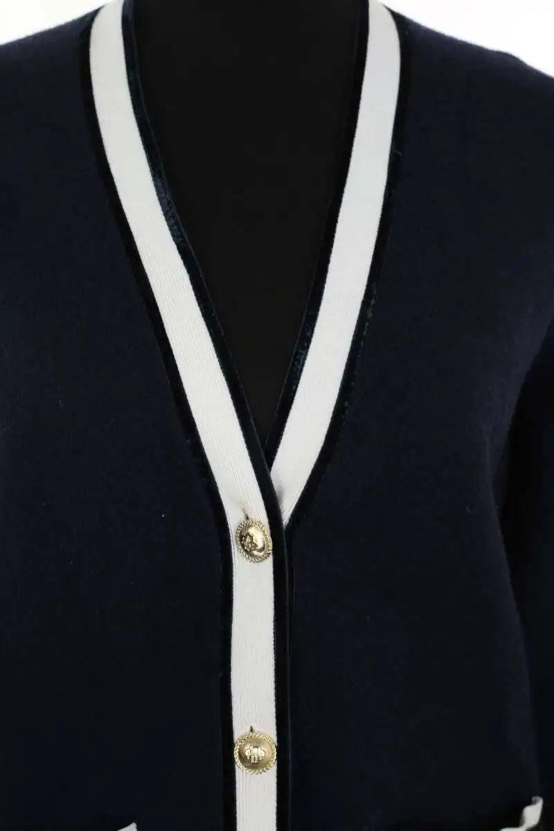 Gilet Maje Marine en Coton