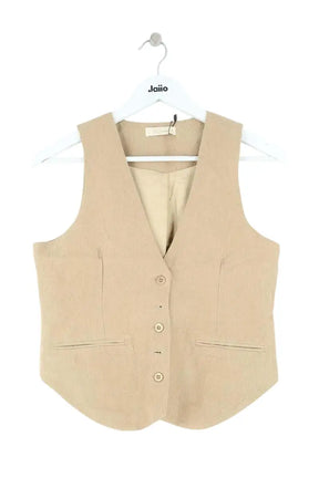 Gilet Mes Demoiselles Garbo Doré en Lin, taille S - Seconde Main