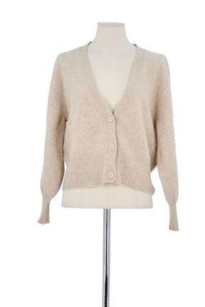 Gilet Sandro Beige en Laine, taille S - Seconde Main